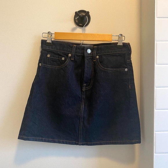 Everlane The Denim Skirt, Dark Indigo Rinse - Picture 1 of 8